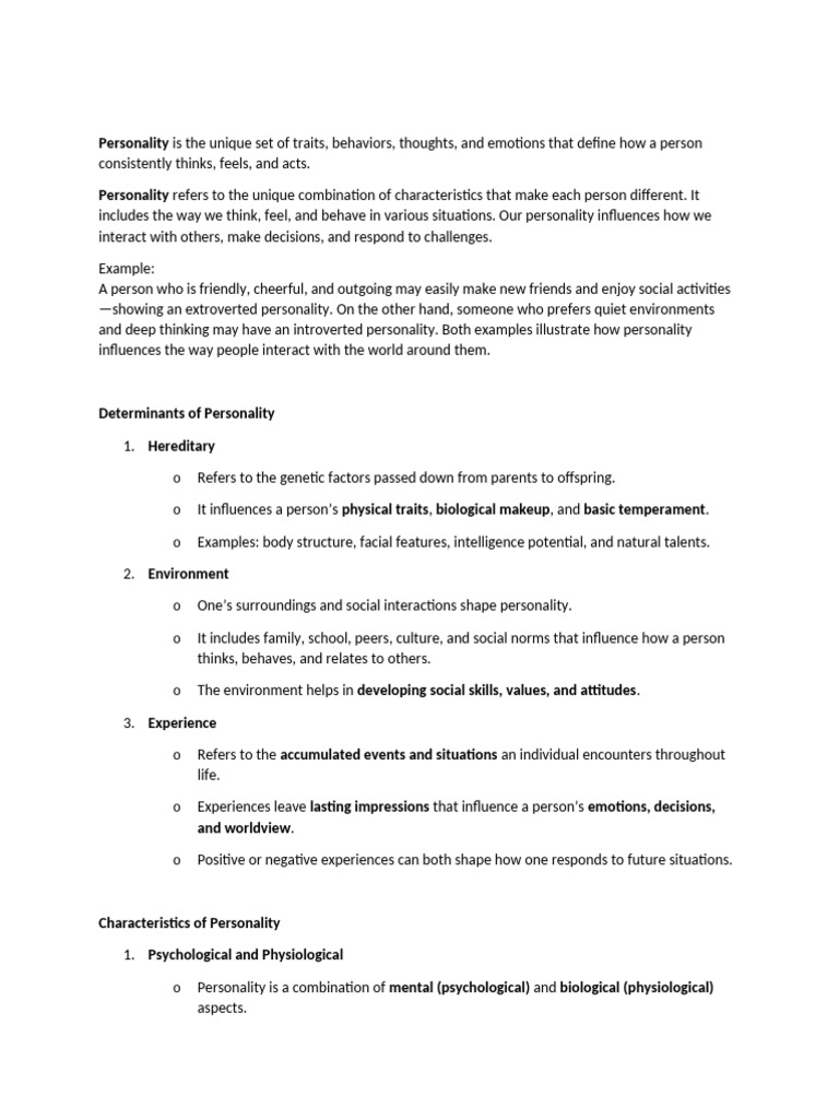 Understanding Personality Traits and Theories | PDF | Psychoanalysis ...