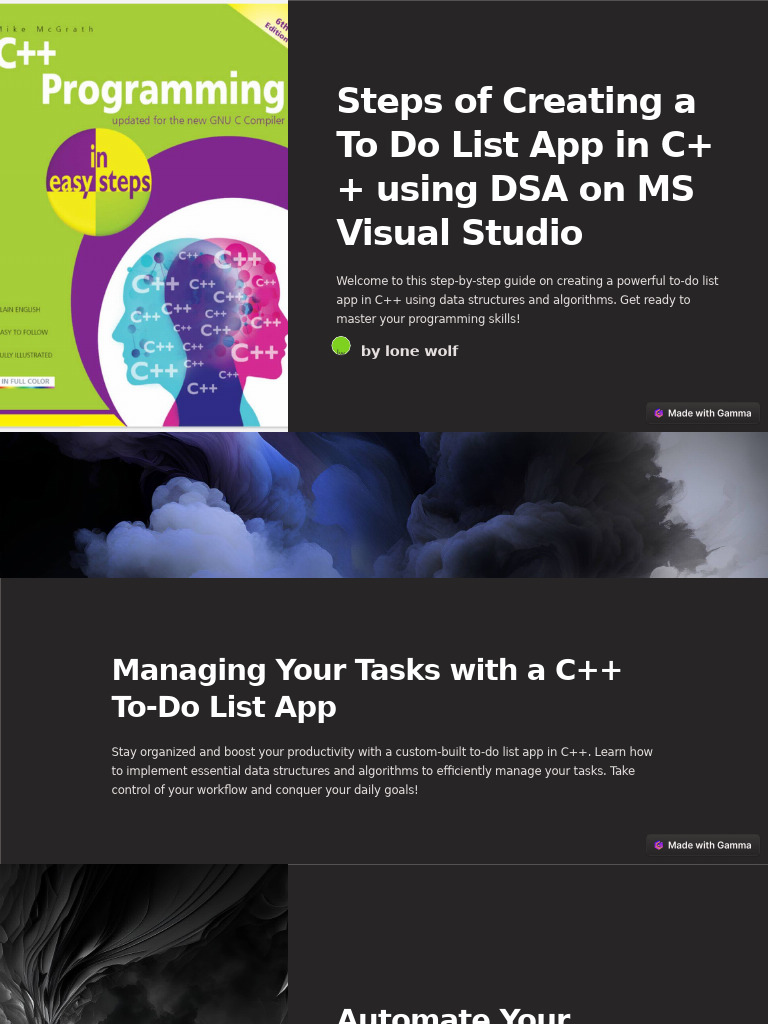 C++ To-Do List App Development Guide | PDF | Automation | Usability
