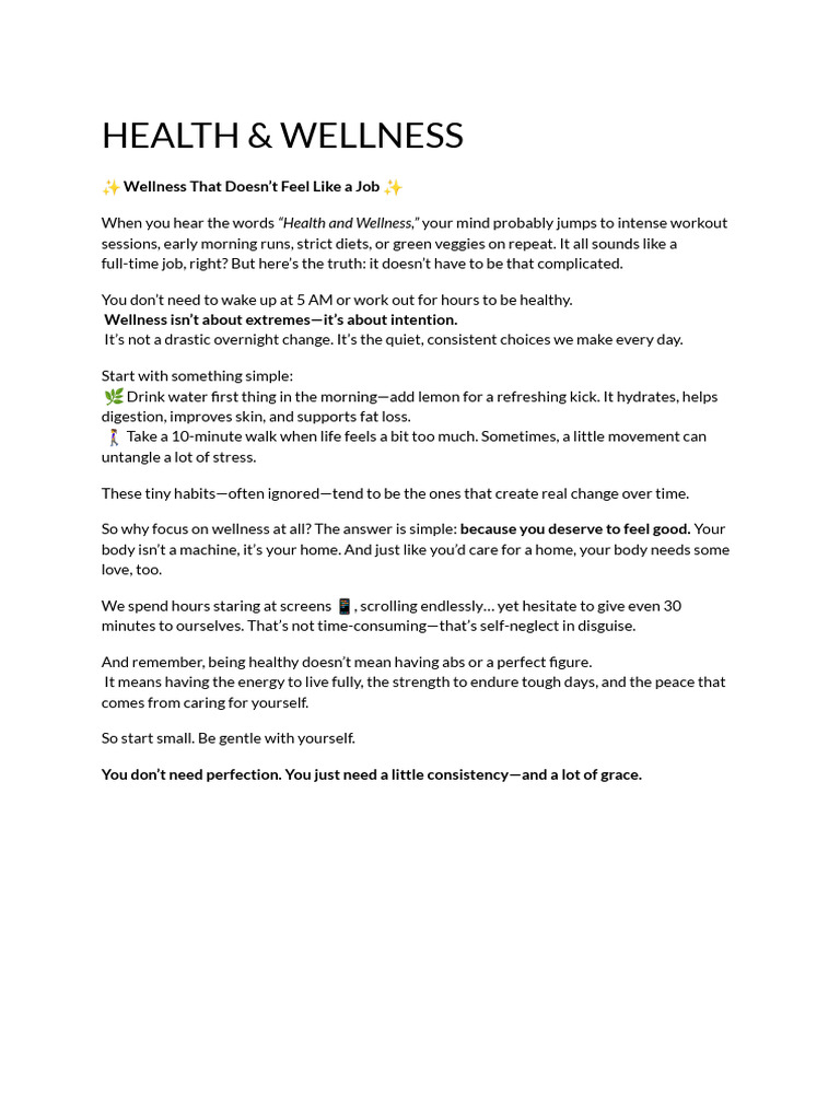 Health and Wellness | PDF