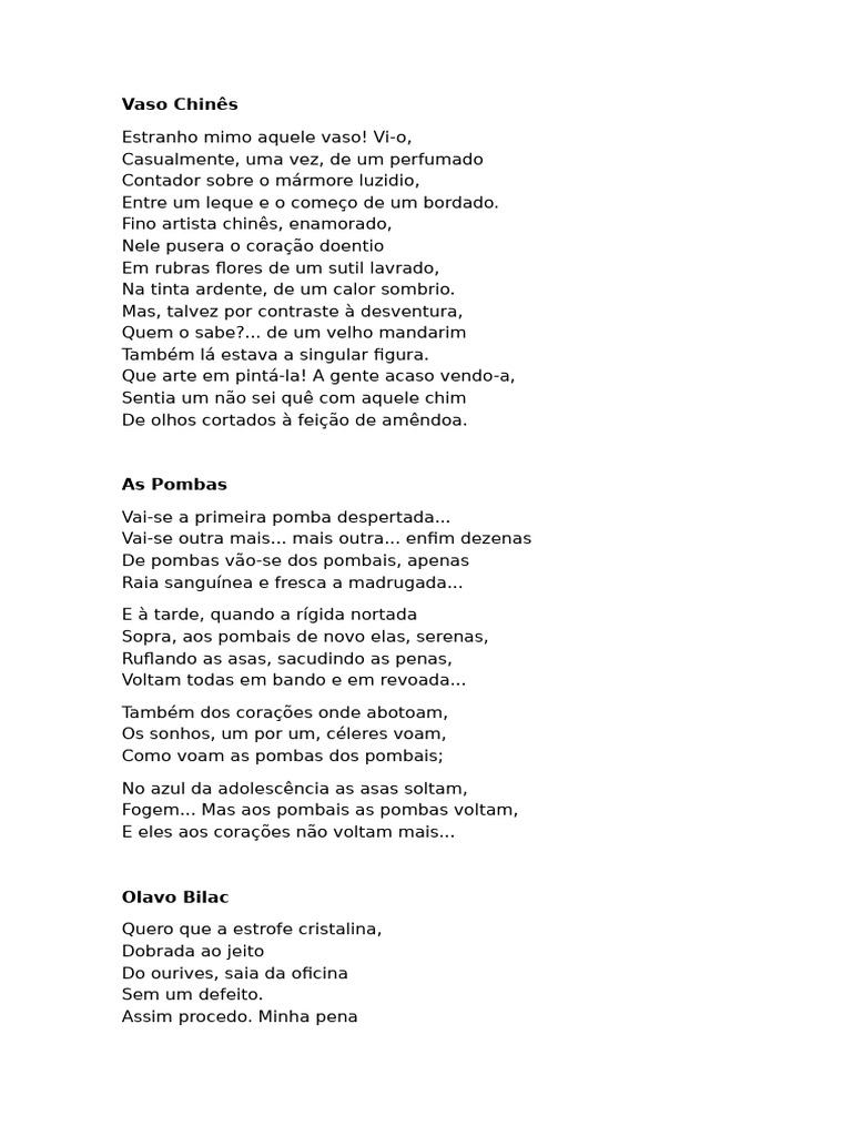 Poemas de Olavo Bilac: Beleza e Sonhos | PDF
