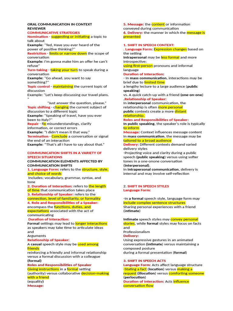 Effective Oral Communication Strategies | PDF | Communication | Speech
