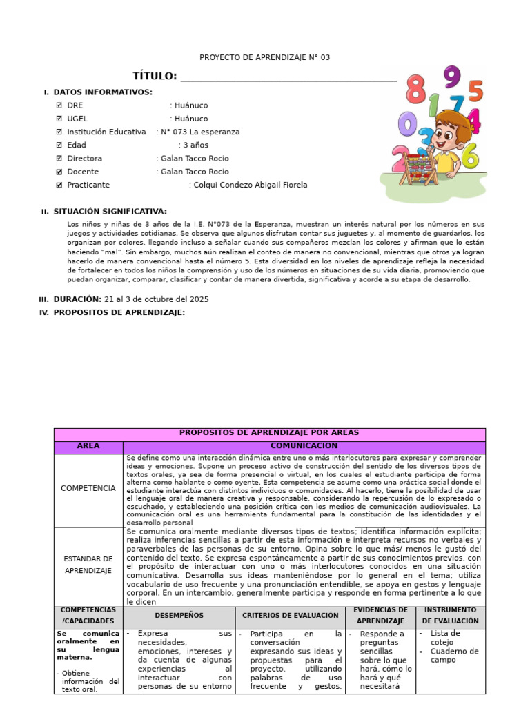 Aprendizaje de Números en Niños de 3 Años | PDF | Comunicación no ...