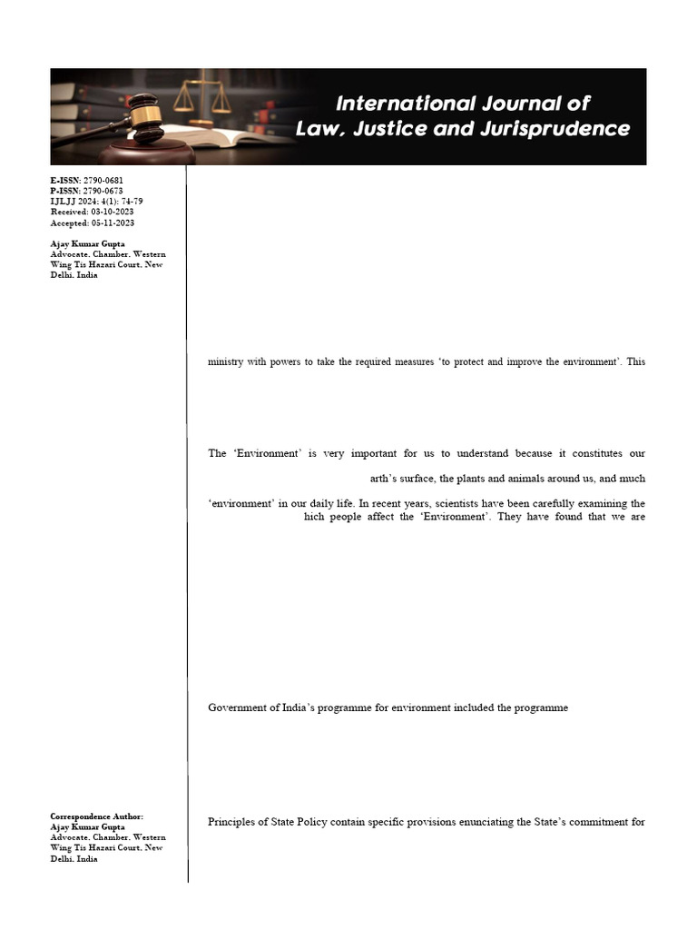 Commentary On Environment Protection Act | PDF | Environmental ...