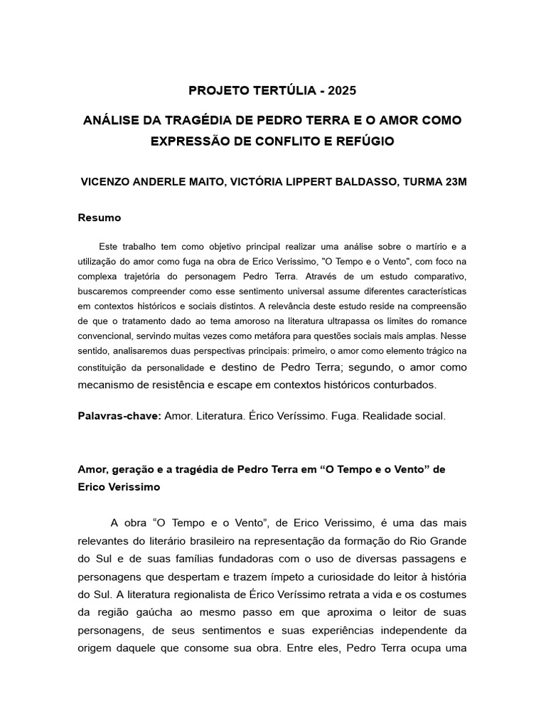 Amor e Tragédia em Pedro Terra | PDF | Família | Amor