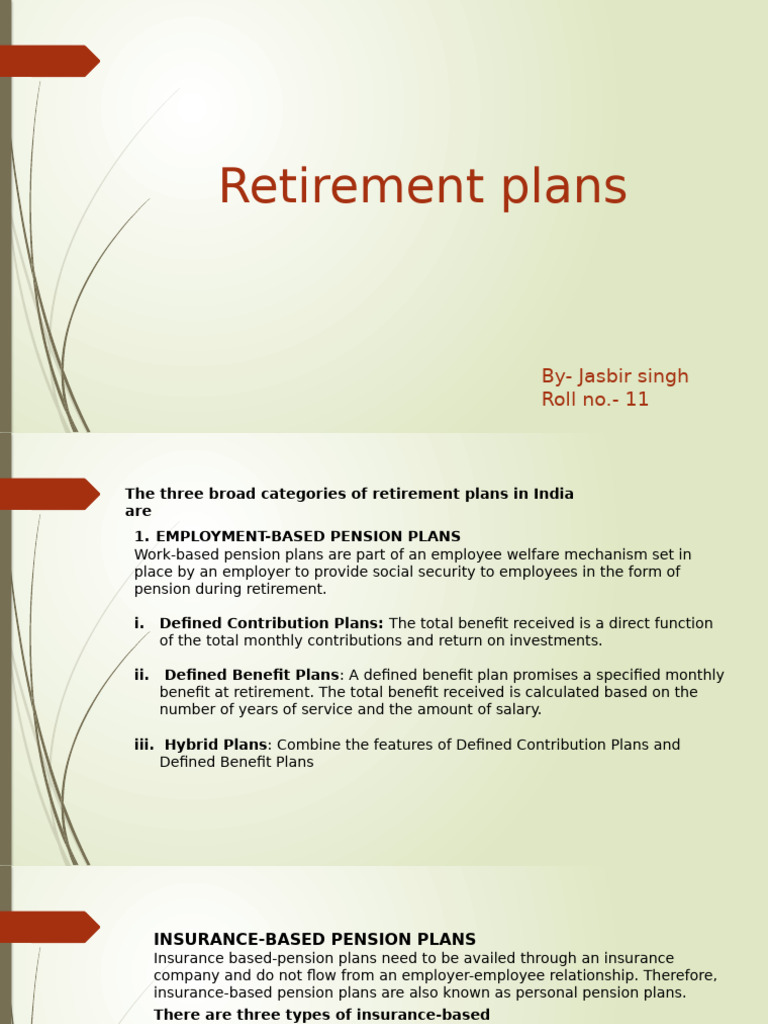 Retirement Plan | PDF | Pension | Life Annuity