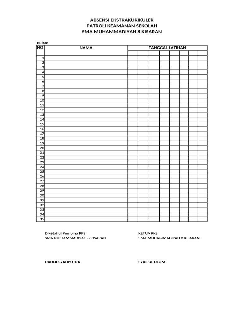 Absen Ekstra | PDF