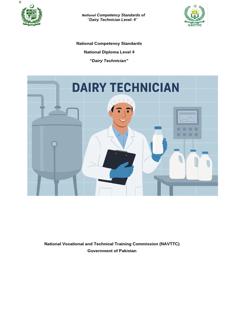 Dairy Technician Level 4 Standards Guide | PDF | Butter | Milk