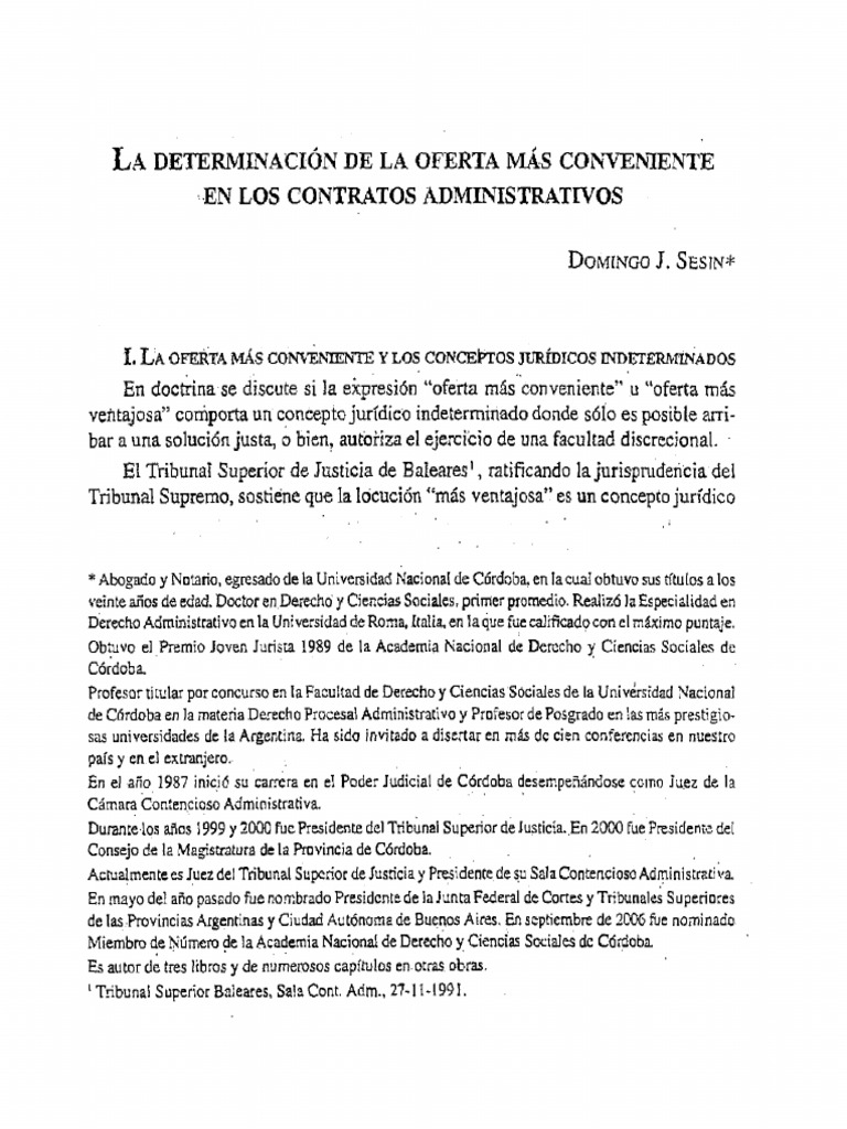 Oferta más conveniente en contratos administrativos | PDF | Juez ...