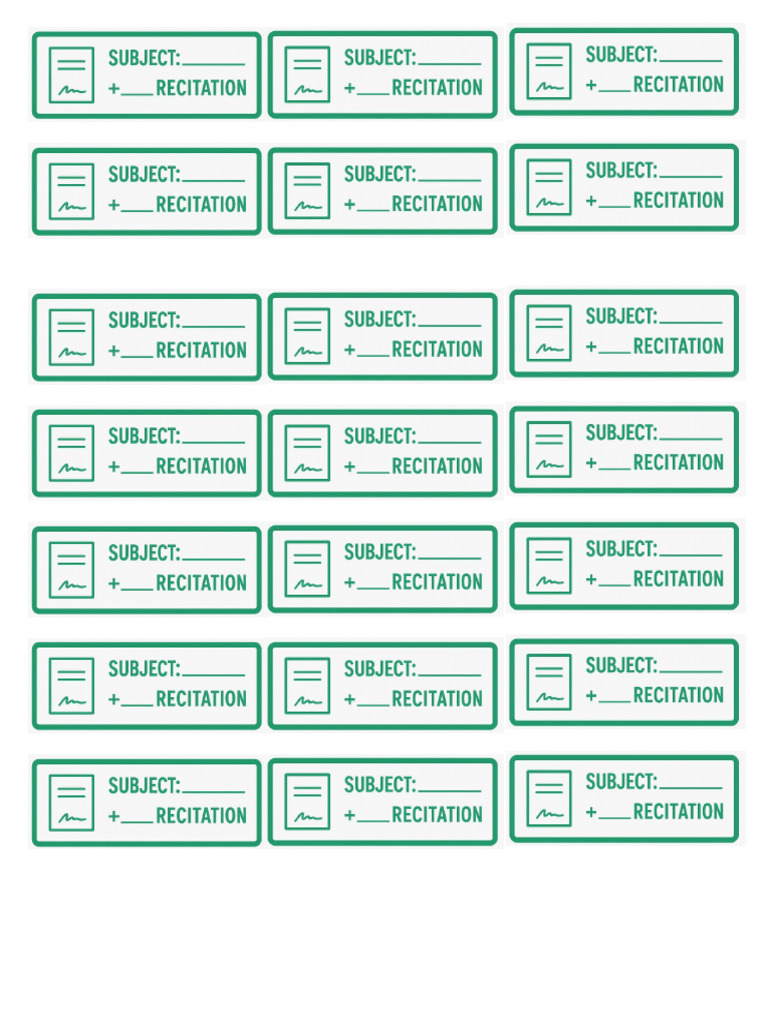 Recitation Stub | PDF