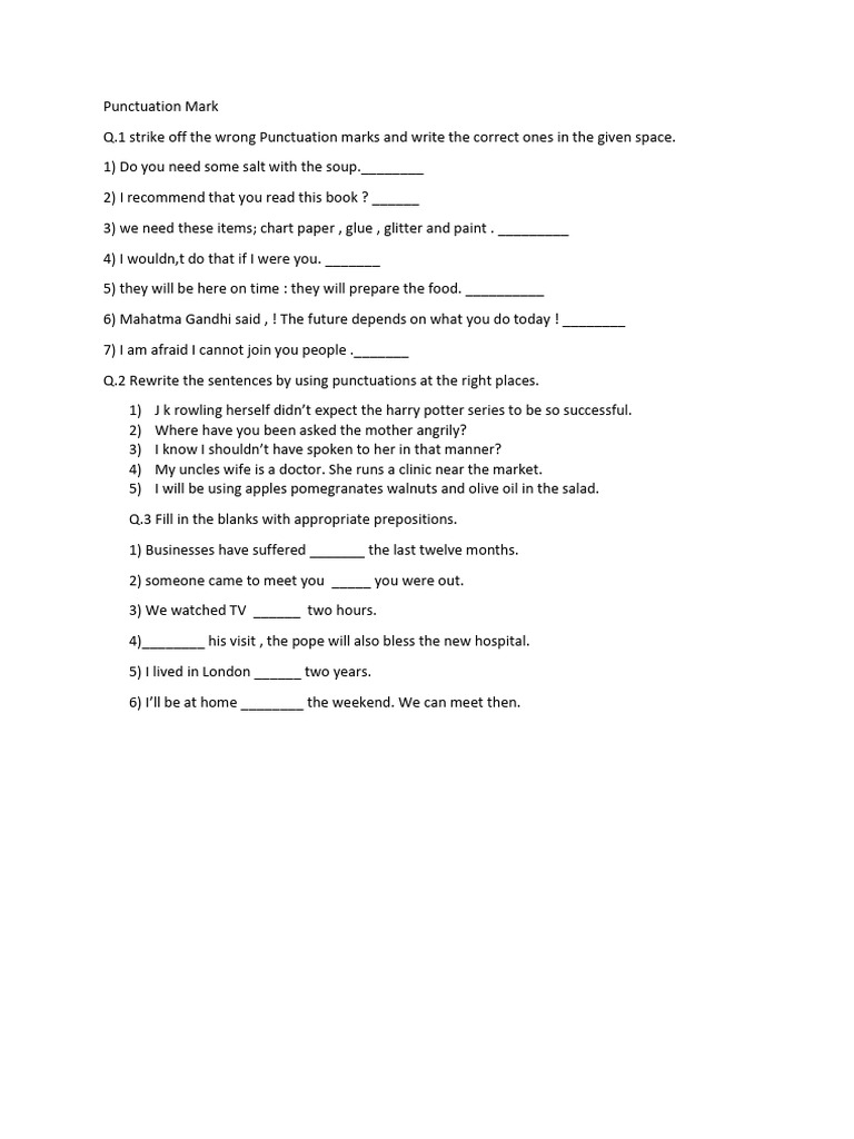 Punctuation Mark Revision (7.11.25) | PDF