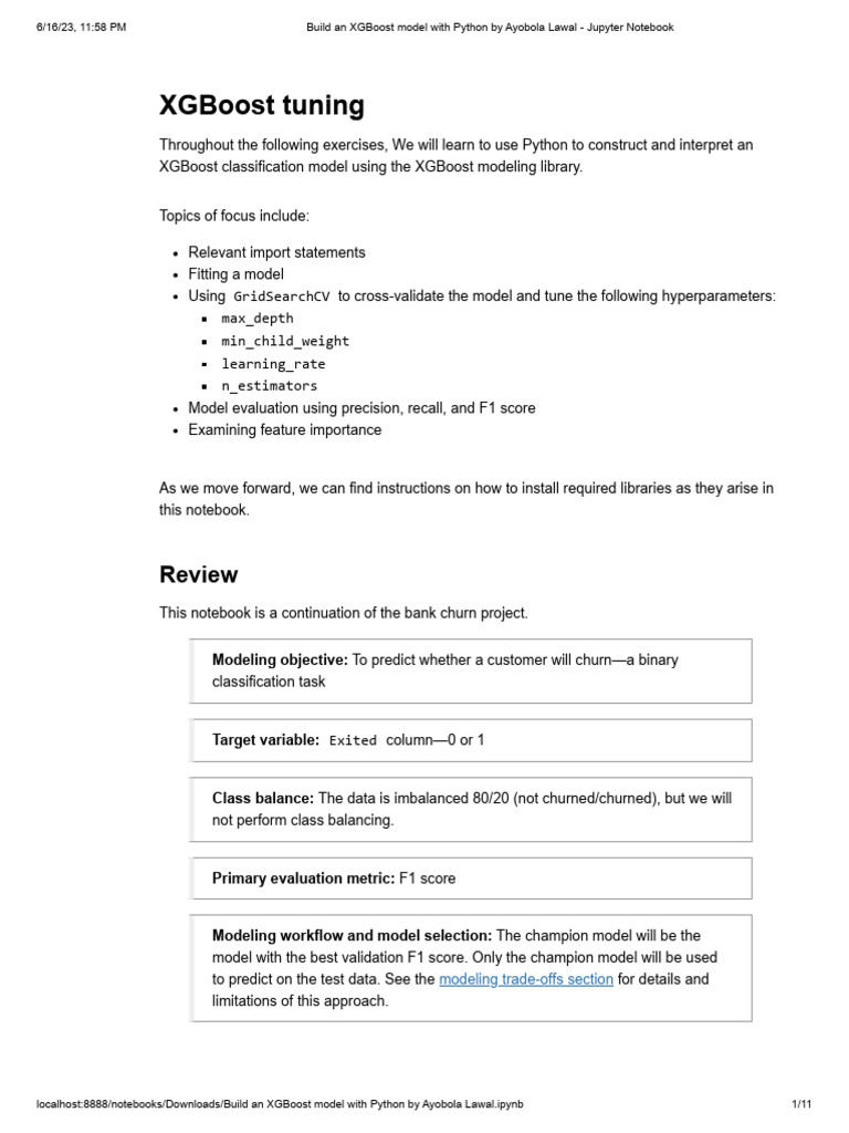 XGBoost Model Building in Python | PDF | Cross Validation (Statistics ...