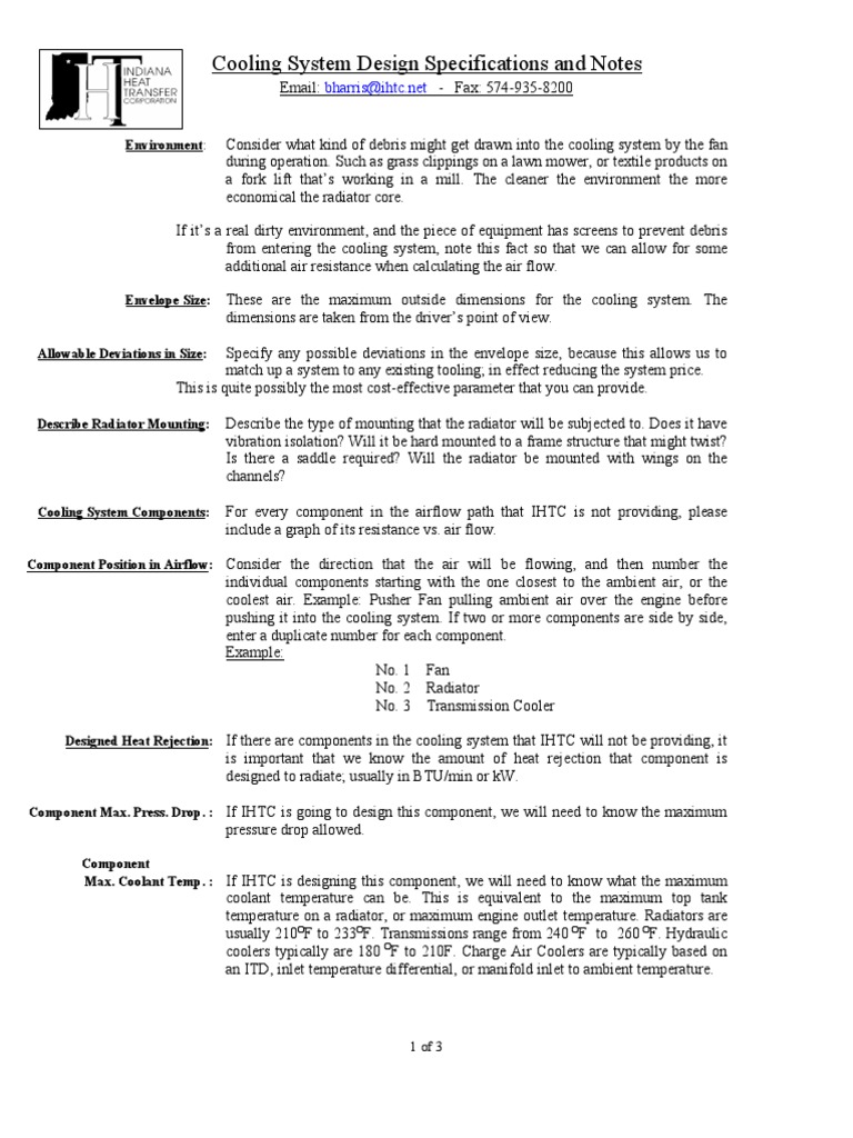 Cooling System Design Guidelines | PDF | Mechanical Fan | Engineering ...
