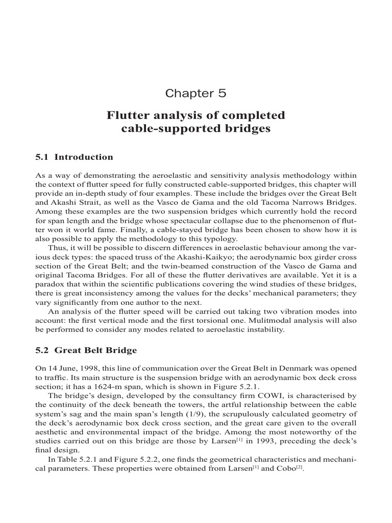Flutter Analysis of Cable-Supported Bridges | PDF | Eigenvalues And ...