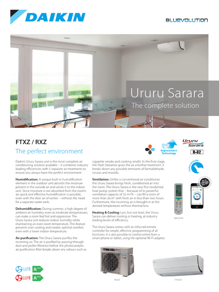 daikin-ururu-sarara-ventilation-specs-pdf-air-conditioning