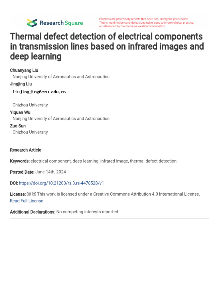 Infrared Deep Learning for Thermal Defect Detection | PDF ...