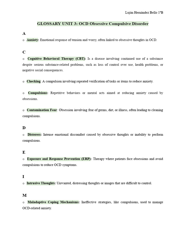 GLOSSARY UNIT 3 - Luján | PDF