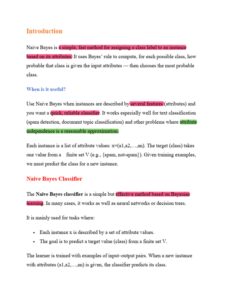 Naive Bayes Classifier Explained | PDF | Bayesian Network | Applied ...