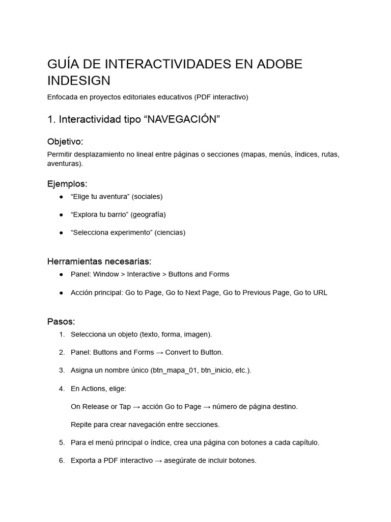 Interactividad en Adobe InDesign para Educación | PDF | Adobe InDesign ...