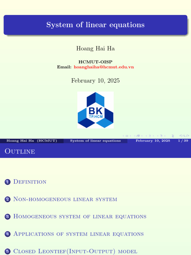 Understanding Linear Equation Systems | PDF | System Of Linear ...