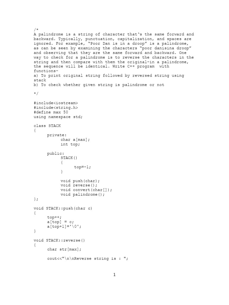 9_palindrome | PDF | String (Computer Science) | Computer Engineering