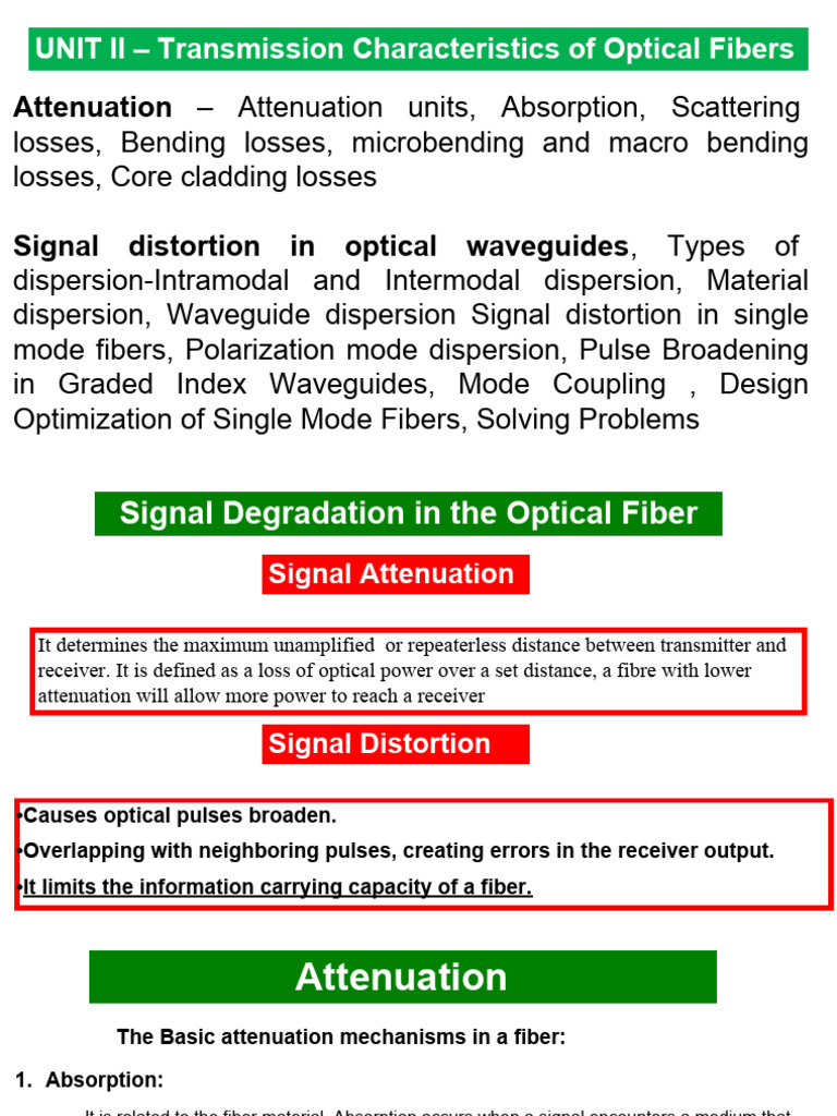 Dispersion Types in Optical Fibers | PDF | Dispersion (Optics ...