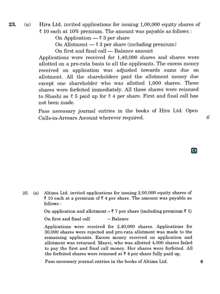 Pro Rata Questions | PDF
