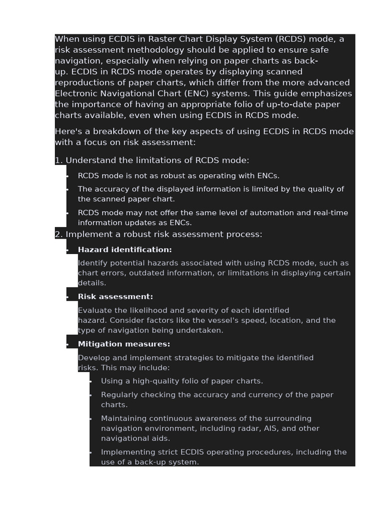 Risks Ecdis | PDF | Risk Assessment | Safety