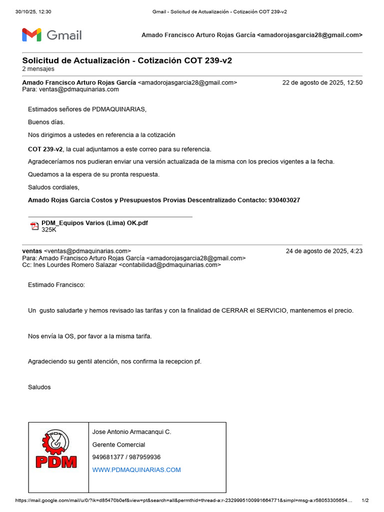 PDM Maquinarias | PDF