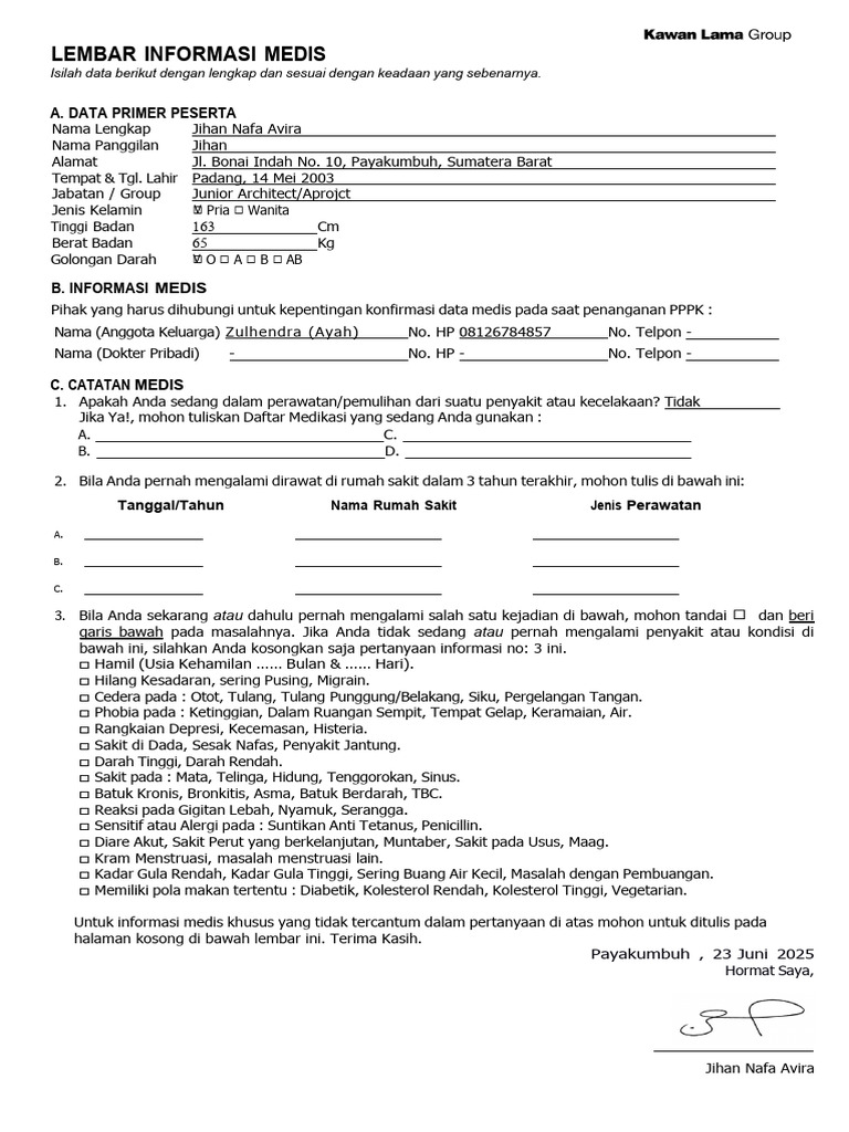 Form Medis Mt | PDF