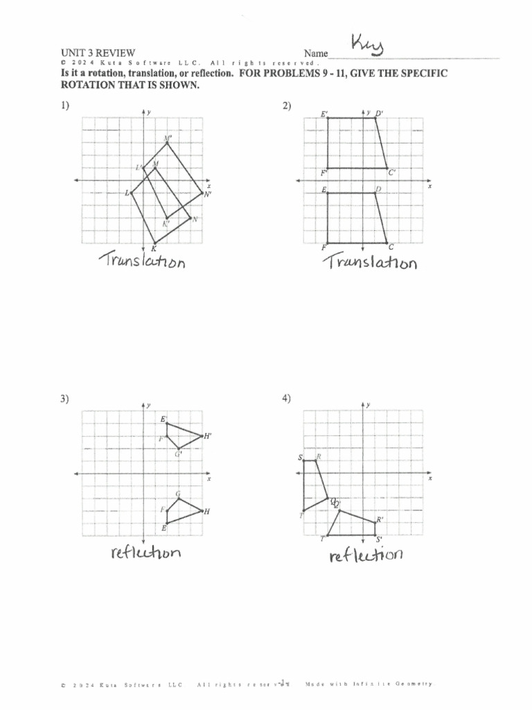 Transformations: Rotation, Reflection, Translation | PDF | Cartesian ...