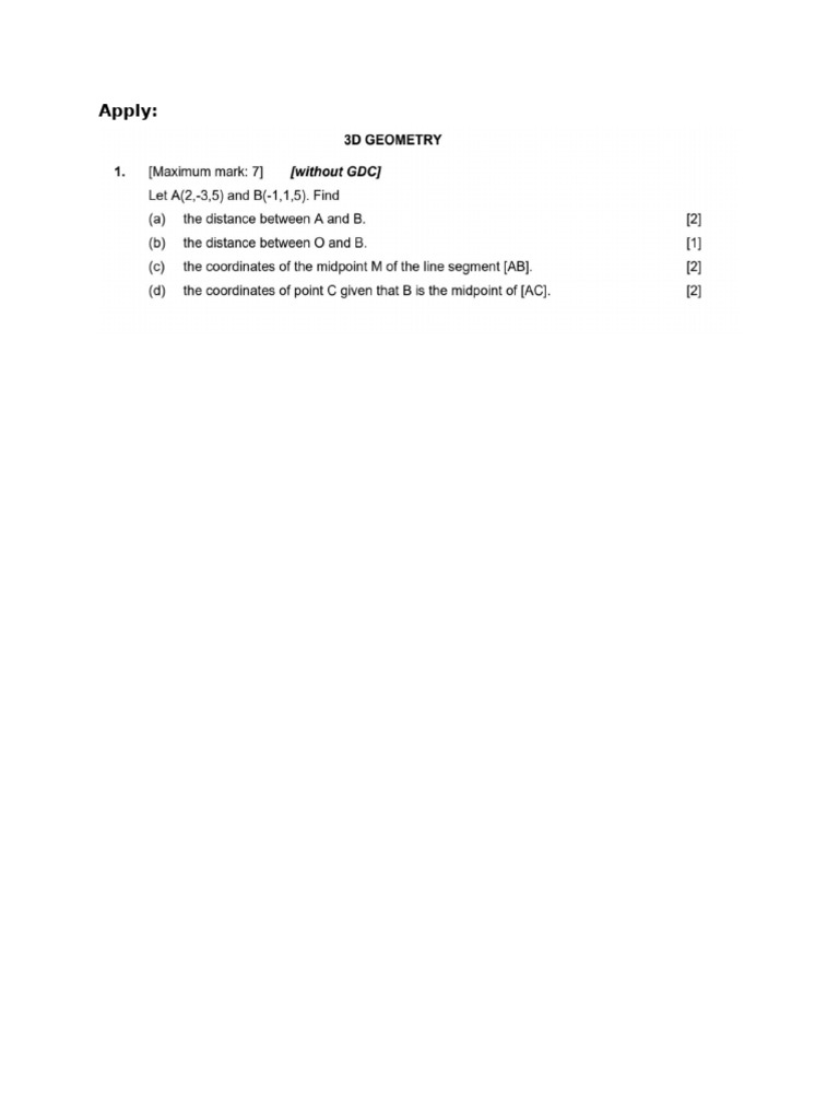 Apply HW For 3D Geometry | PDF