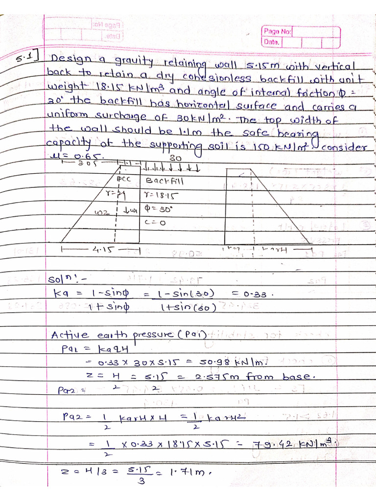 Earth Pressure Assignment | PDF