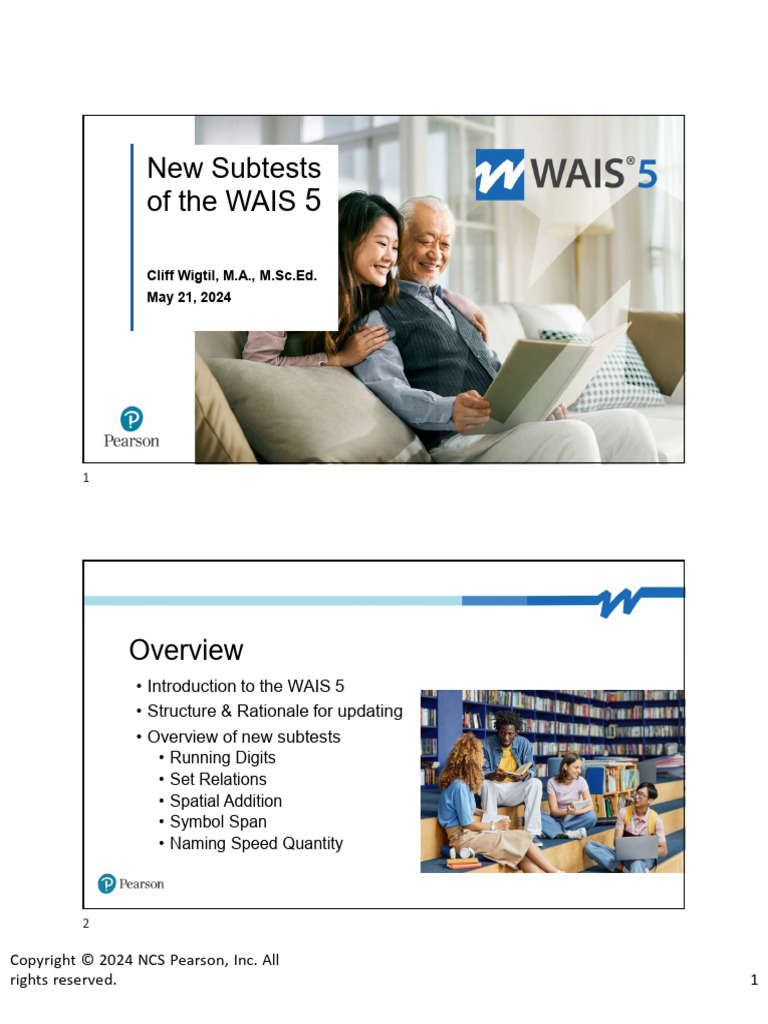 New Wais 5 Subtests Overview Pdf Wechsler Adult Intelligence Scale 