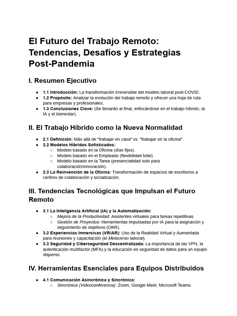 Futuro del Trabajo Remoto: Tendencias y Retos | PDF | Inteligencia ...
