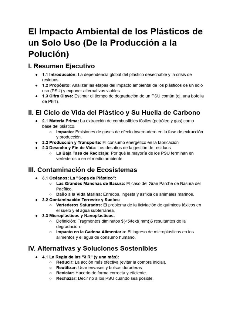 Impacto Ambiental de Plásticos Desechables | PDF | Residuos | El plastico