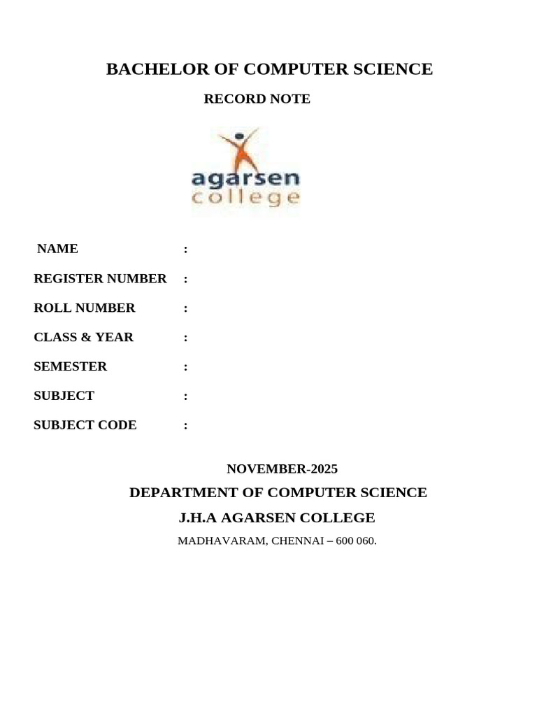 Computer Science Practical Record 2025 | PDF | Pl/Sql | Information Science