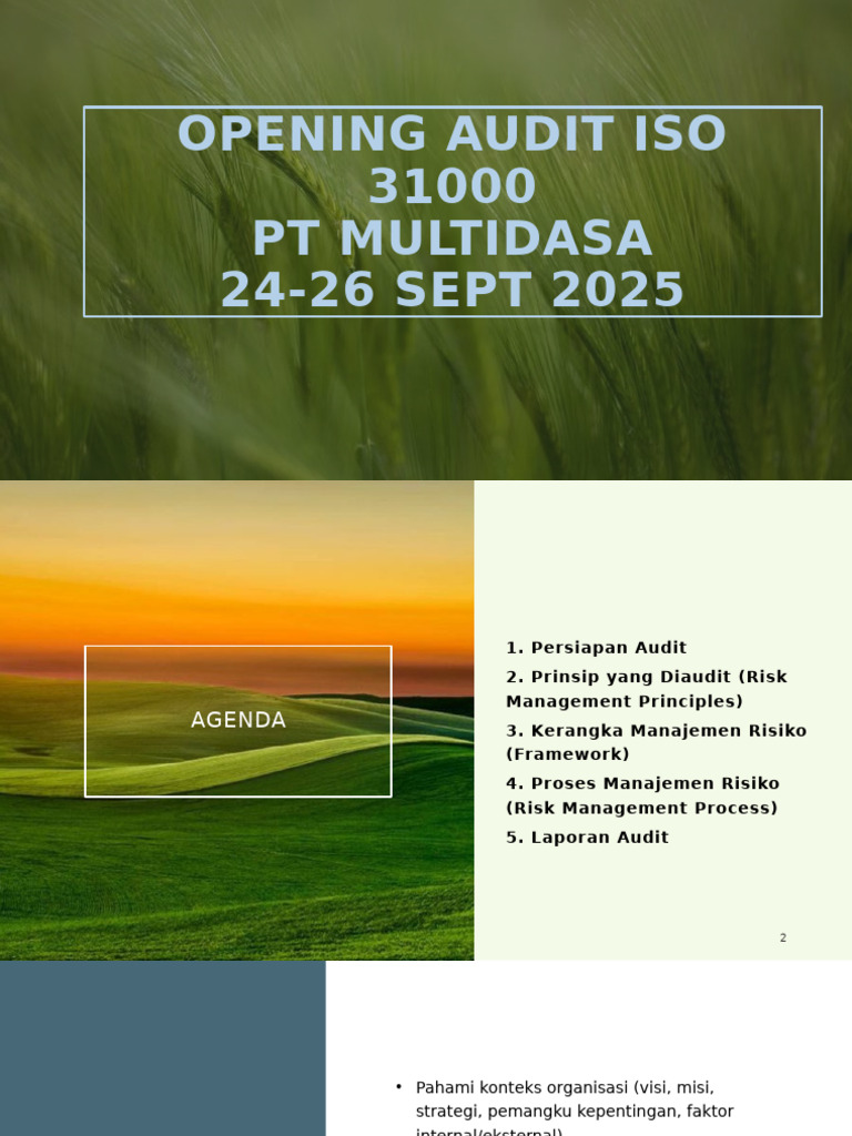 Panduan Audit ISO 31000 - Multidasa2025pptx | PDF