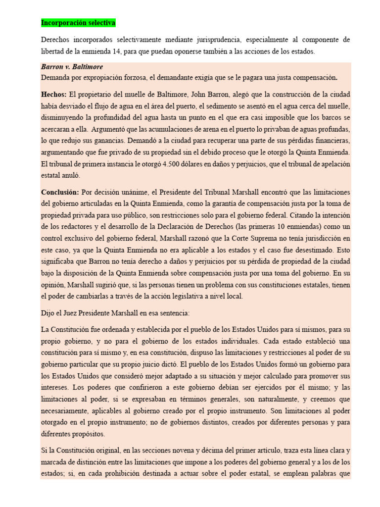 Incorporación Selectiva y la Enmienda 14 | PDF | Gobierno | Justicia