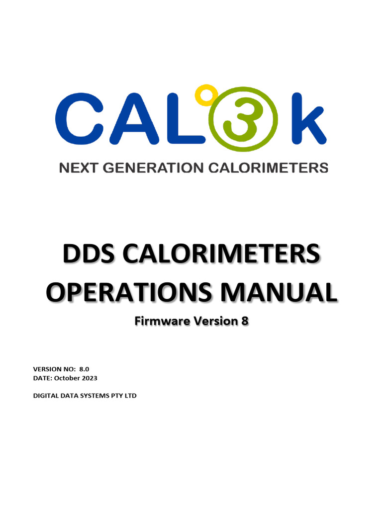 DDSCalorimeters Operators Manual V8 | PDF | Personal Computers
