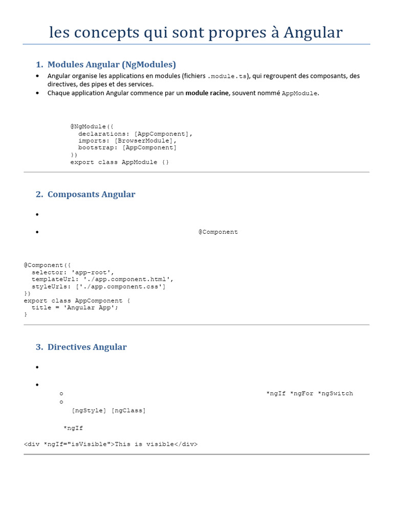 Concepts clés d'Angular expliqués | PDF | Html | Informatique