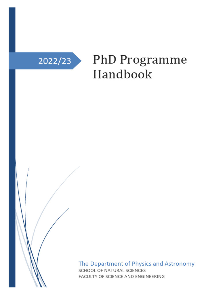 PhD Programme Handbook 2022/23 | PDF | Doctor Of Philosophy | Thesis