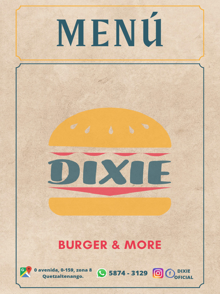 Menú DIXIE Oficial. | PDF | Preparación de comida y bebida | Cocina ...