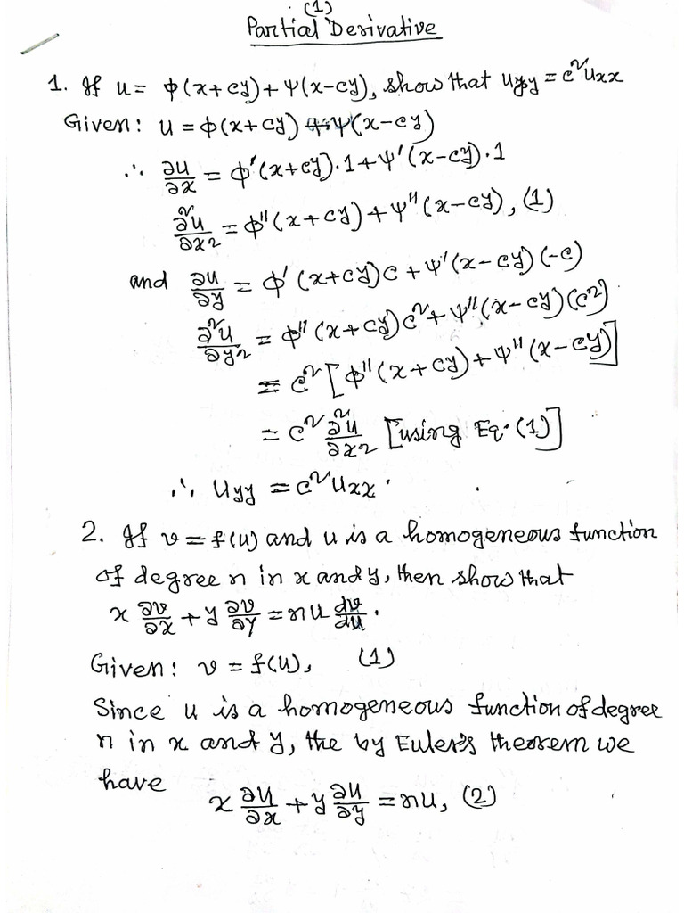 Shah Alam Sir Sheet (Partial Derivative) | PDF