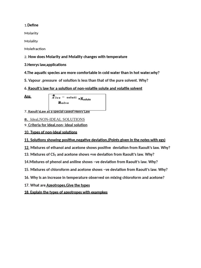 Solutions Test Qns | PDF