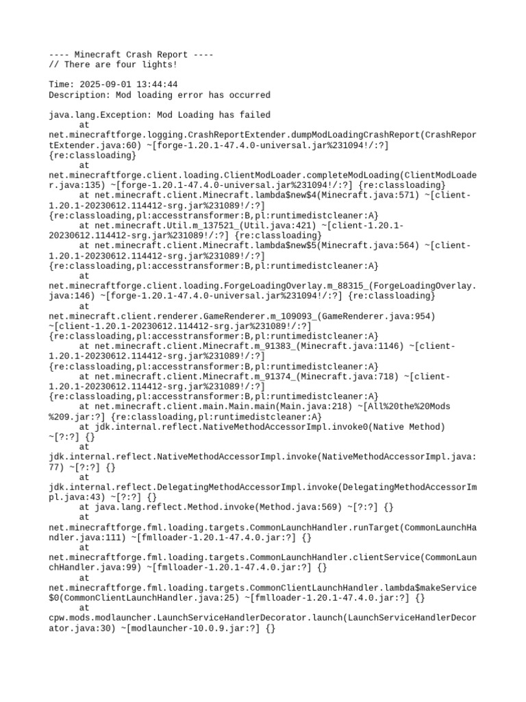 Minecraft Mod Loading Error Report | PDF | Central Processing Unit ...