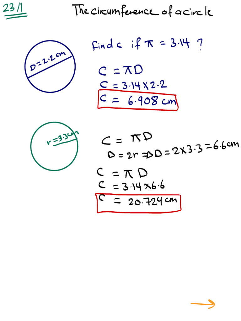 Circle and Semi-Circle Perimeter Calculations | PDF | Elementary ...
