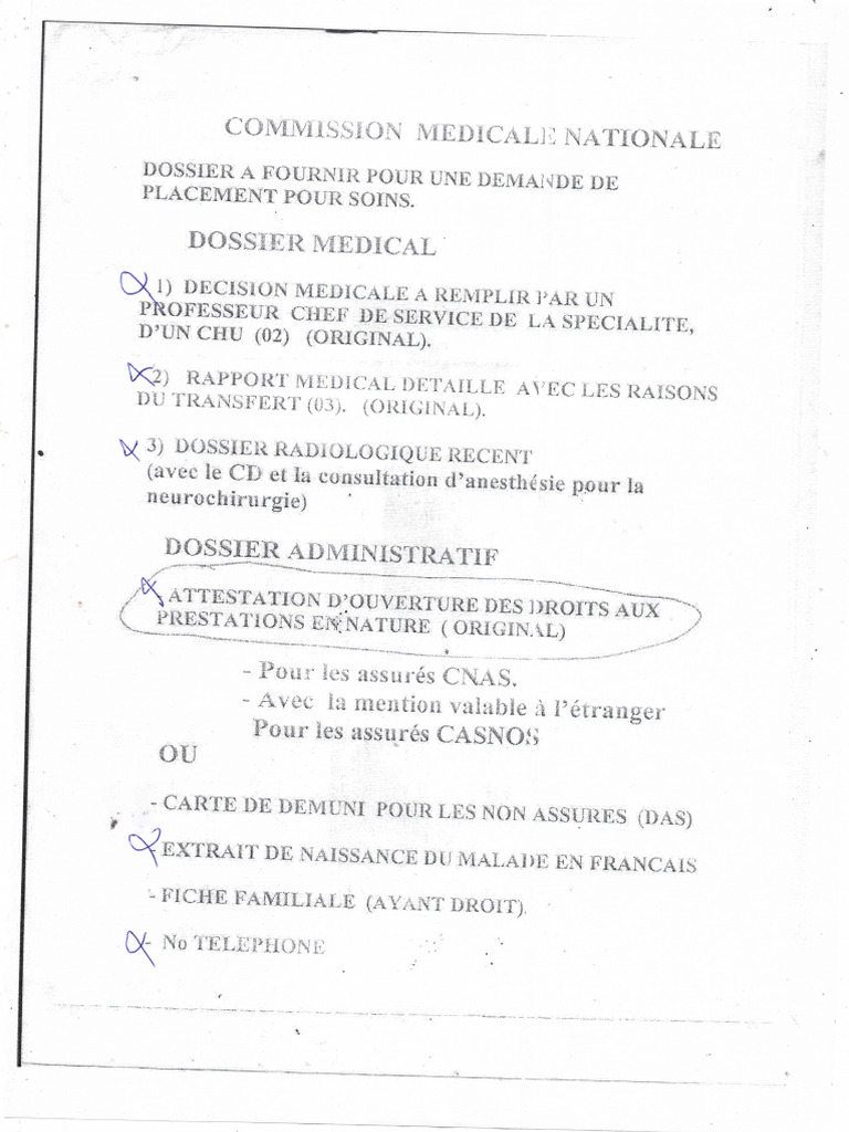 Dossier A Fournir Prise en Charge | PDF