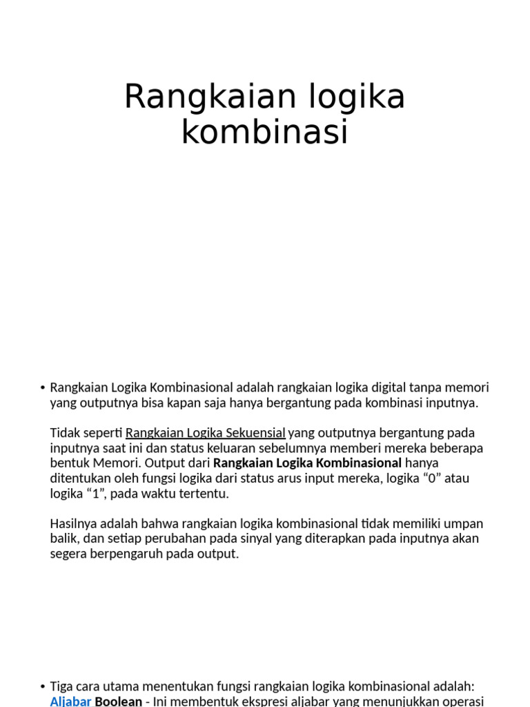 Panduan Rangkaian Logika Kombinasional | PDF