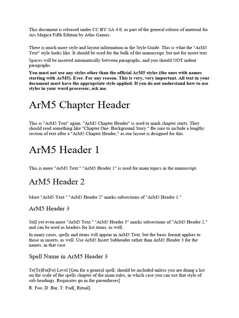 ArM5 Style Guide for Manuscript Formatting | PDF | Paragraph | Text