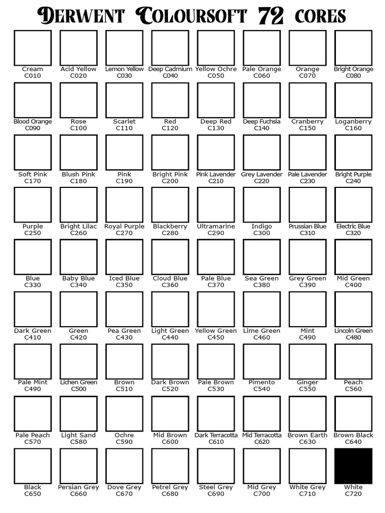 Derwent Coloursoft 72 Color Chart | PDF
